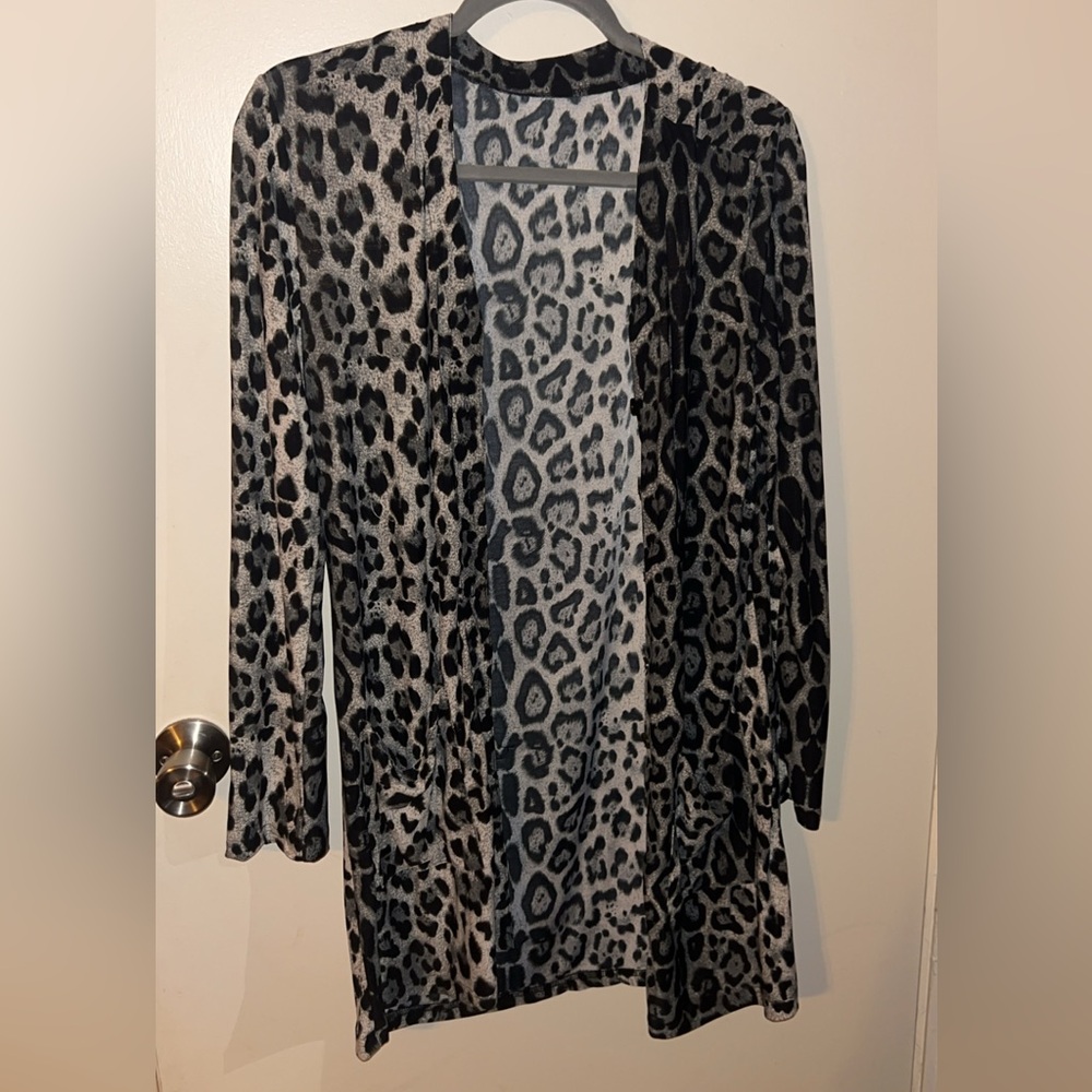Leopard Print Open Cardigan